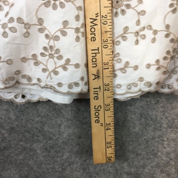 River Island London Dress 12 Cottage Boho Short Sleeve Mini Fit Flare Embroidery - Picture 10 of 16